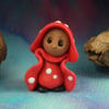 Spring Sale ... Tiny Toadstool Gnome 'Ghill' 1.5" OOAK Sculpt by Ann Galvin