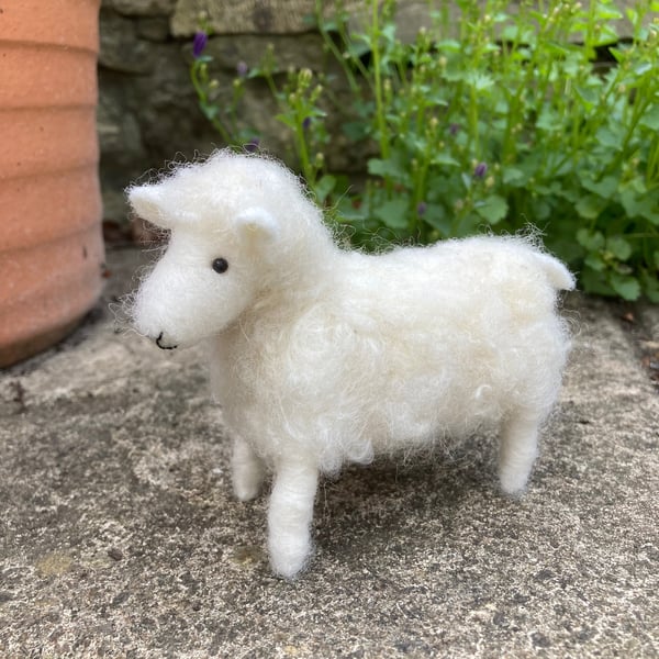 Little model sheep, needle felted