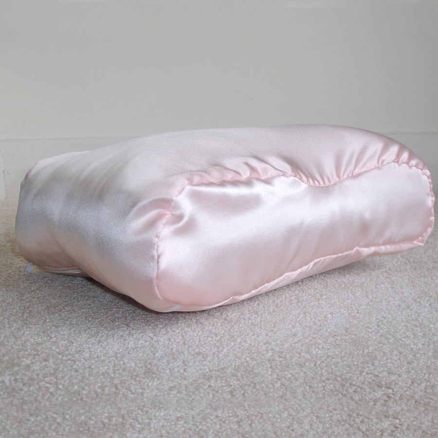 Tempur Pedic Original Travel Neck Pillow Cover Orthopaedic Pink Satin