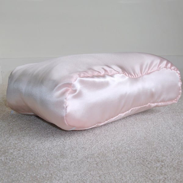 Tempur Pedic Original Travel Neck Pillow Cover Orthopaedic Pink Satin