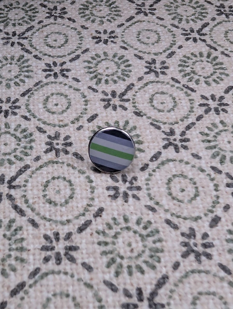 Agender Flag Pin - Pride Themed Pin - Small Resin Topped Pin Badge - LGBTQ