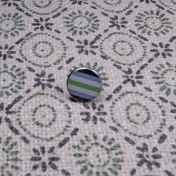 Agender Flag Pin - Pride Themed Pin - Small Resin Topped Pin Badge - LGBTQ