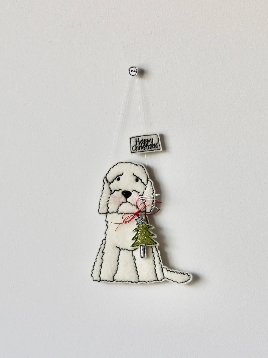 'Christmas Cockapoo' - Hanging Decoration