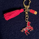 Chinese Lucky Red Fire horse bag charm