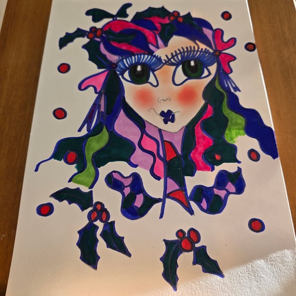 Christmas Fairy Drawing 