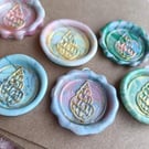Pastel Seashell Wax Seals - Hand-Poured Self-Adhesive Vegan Sealing Wax