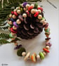 Statement Howlite & Wood Necklace Antique Copper Finish - Image 3
