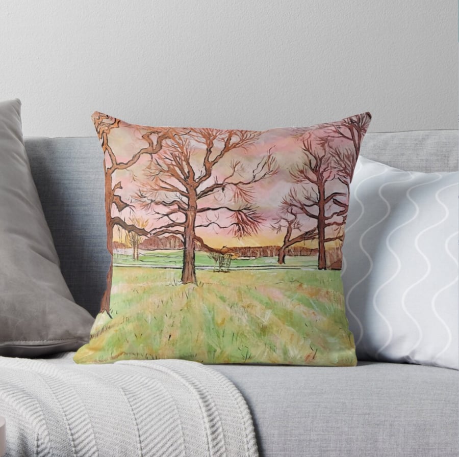 Beautiful Cushion Featuring The Original Art Of Sally Anne Wake Jones