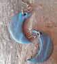 Sparkly Blue Moon Earrings 