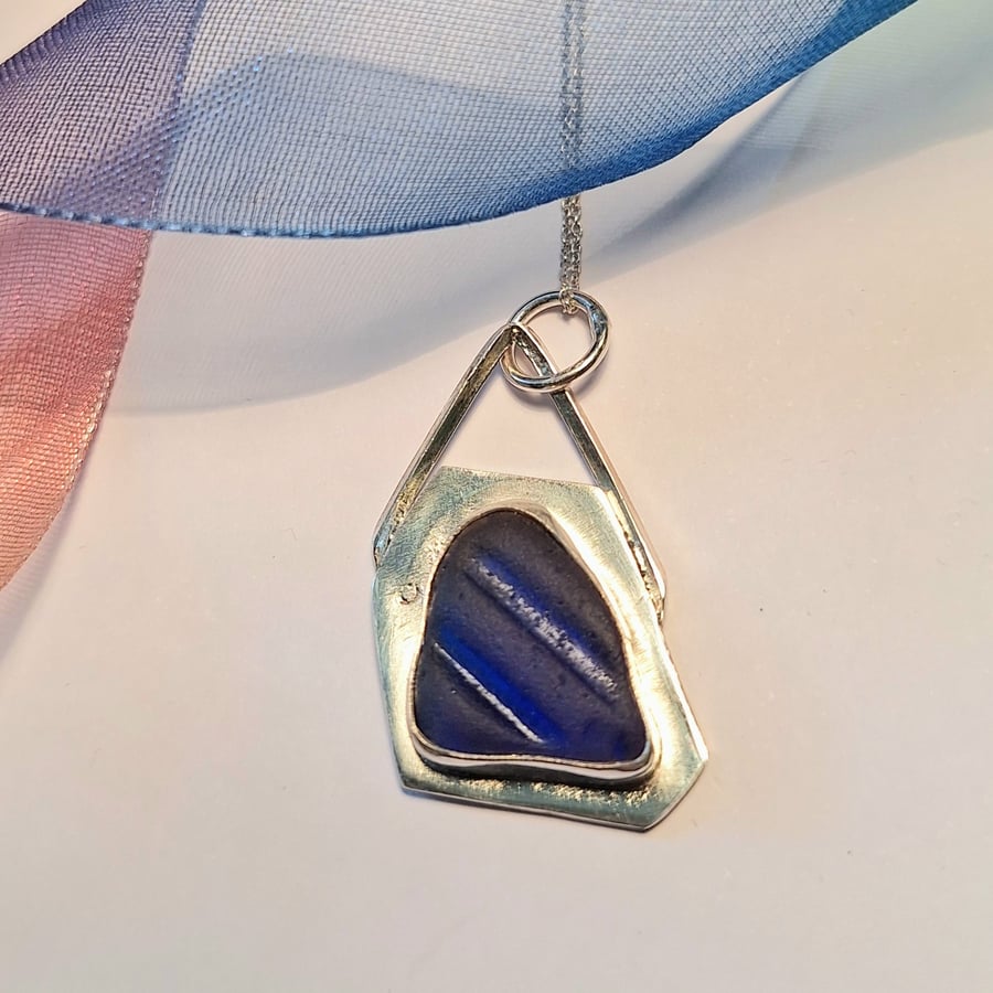 Blue Seaglass Necklace