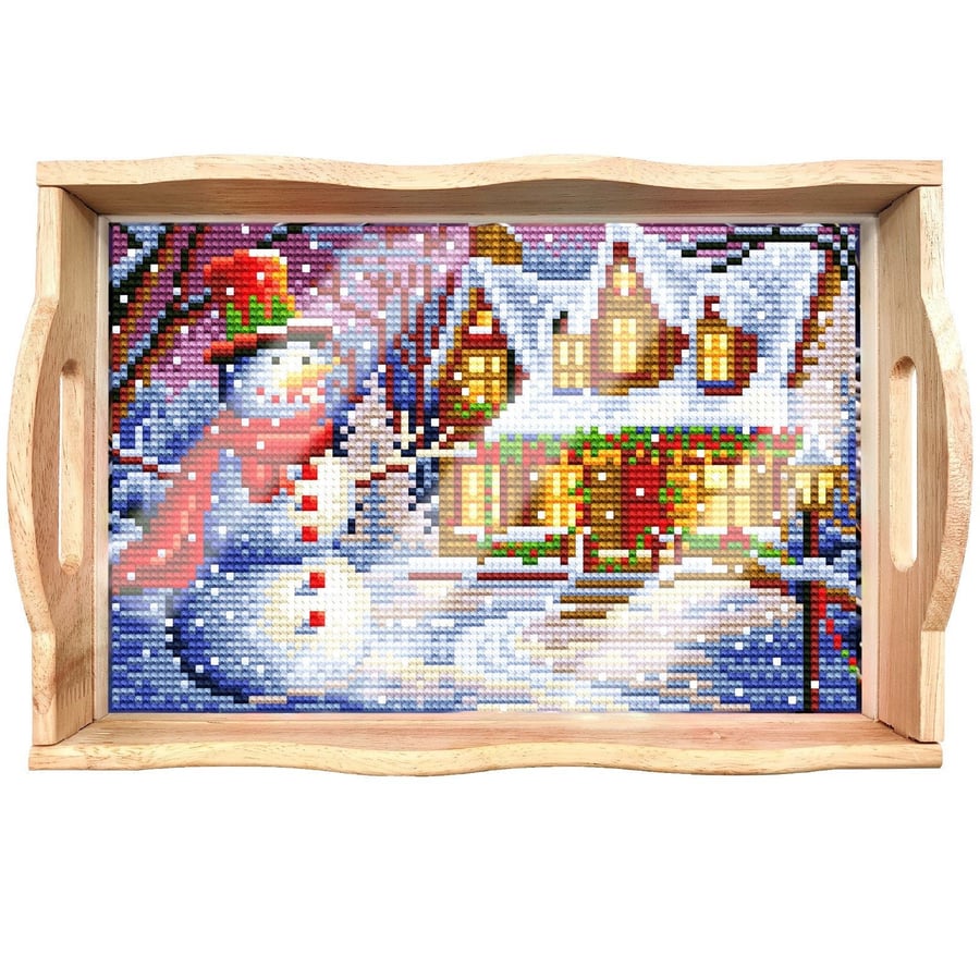 5D DIY Christmas Snowman Tray Diamond Painting Kit Crystal Embroidery Rhinestone