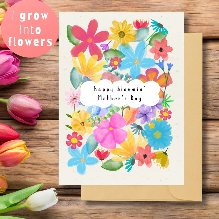 Plantable Mother's Day Card Card, Wildflower Seed Paper, Ecofriendly