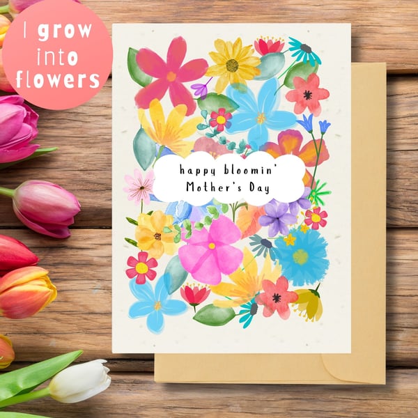 Plantable Mother's Day Card Card, Wildflower Seed Paper, Ecofriendly