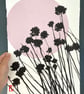 Garden Chives, ink shadow painting, original artwork, handmade paper, signed