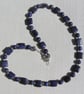Blue Lapis Lazuli Gemstone Chunky Beaded Chakra Necklace "Blue Paradis" - Image 3