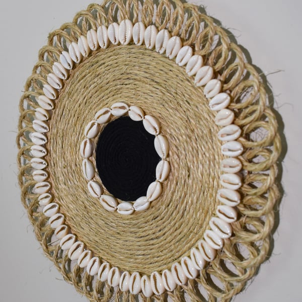 Black & Sisal Curly Edged Hanging (small)