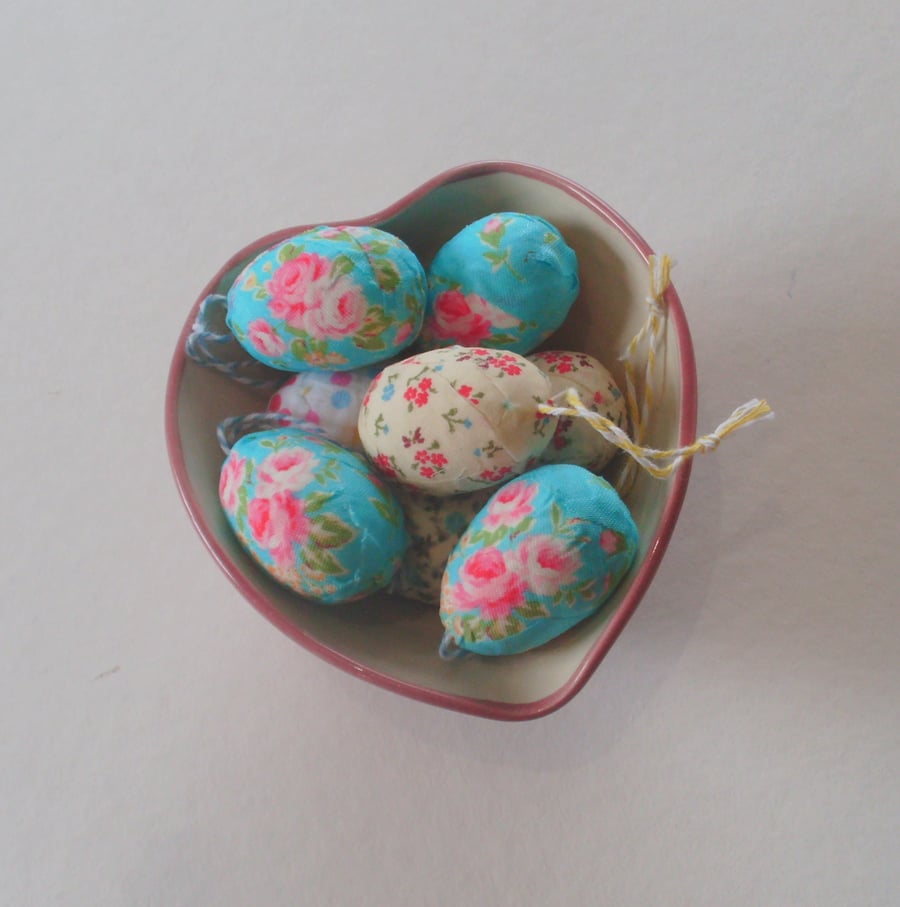 FABRIC COVERED EASTER EGGS (3 small) Folksy