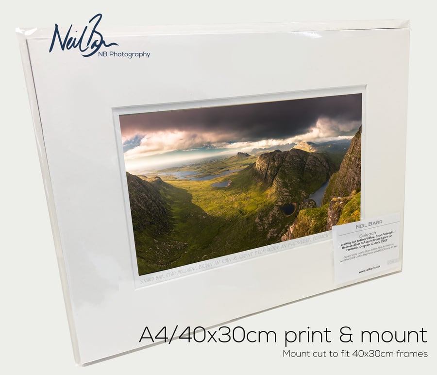 Assynt, Inverpolly & Coigach frm Sgurr an Fhidhleir - A4(40x30cm) Unframed Print