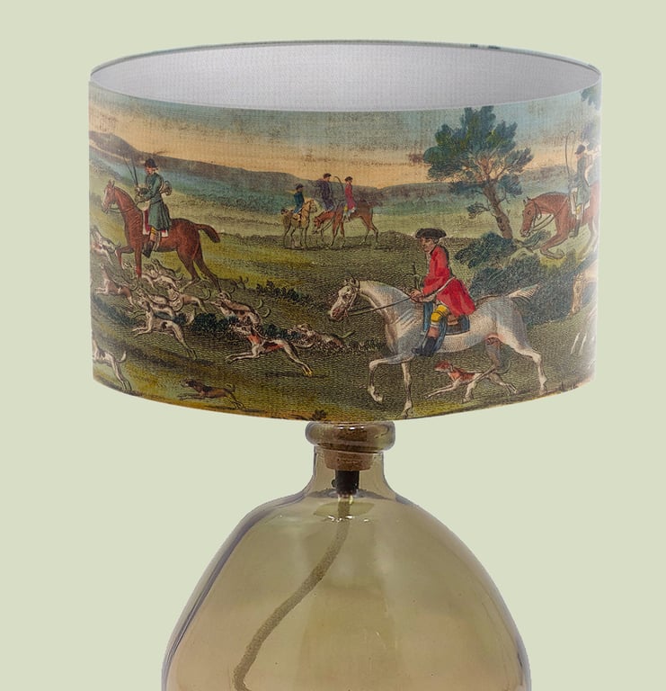 Fine Art Lampshade - Period Lampshade - Hunting Scene Print Lampshade
