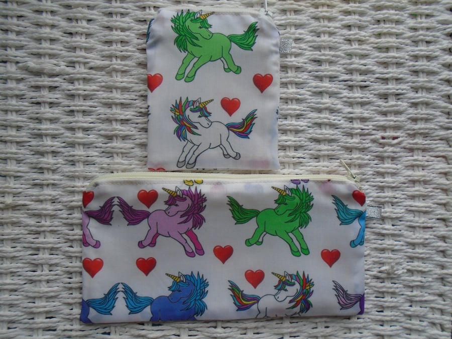Gift Set Pencil Case & Purse Love Unicorns 