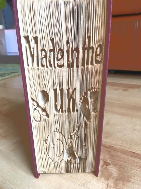 Made in the U.K. CUT & FOLD Book Folding Pattern - EMAILED PDF PATTERN