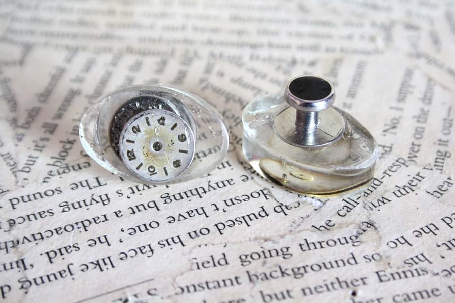 Vintage Clock Face Resin Cufflinks