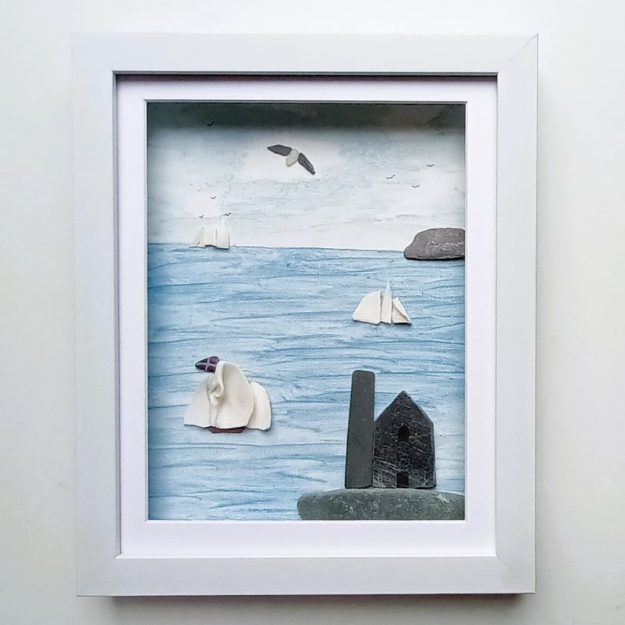 Cornish Tin Mine Engine House, Coastal Wall Decor