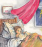 Child surprised by a fairy and lightning flash Original Watercolour Painting  - Image 3