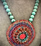 Celtic disk pendant on turquoise bead necklace - Image 8