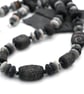 black lampwork glass beaded necklace with jasper - Image 3