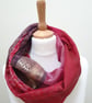 Sari silk double sided infinity scarf. Shades of burnt orange, burgundy, pink an - Image 1