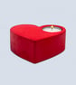 Red Heart-Shaped Tealight Holder - Studio Sale - Image 7