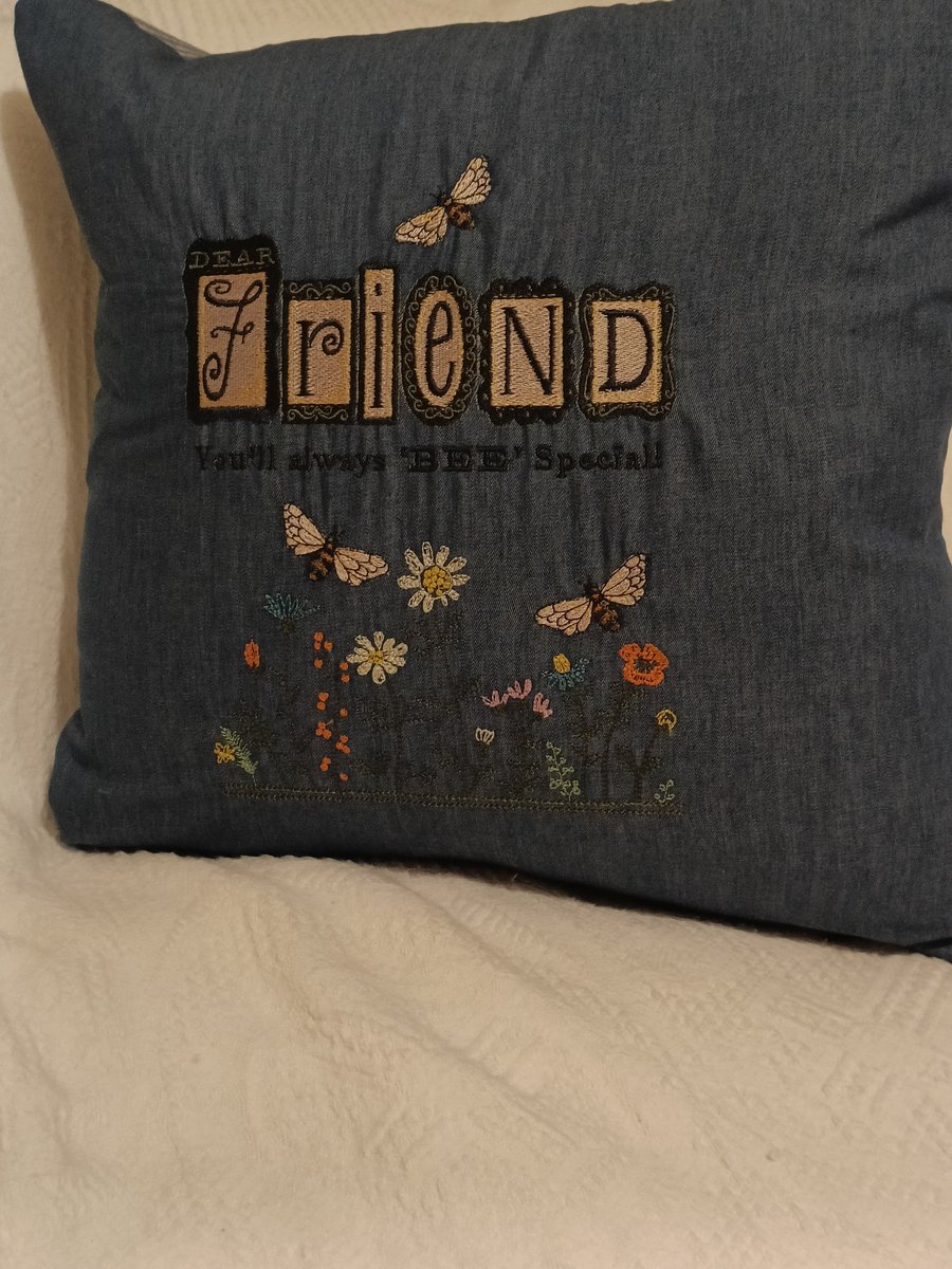 Friends embroidered cushion cover