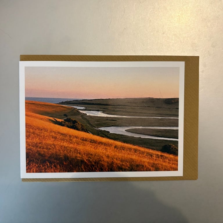 Cuckmere Haven Sunset A5 Greeting Card
