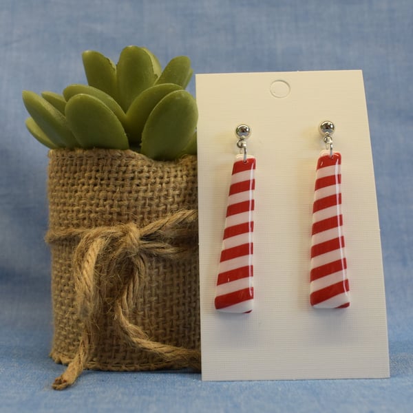Long Stripe Drop Earrings