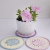 Cotton coasters for plant pots and vases