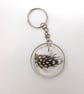 Real Guinea Fowl Feather Resin Keyring: Handmade Boho Charm