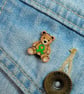Non-Hodgkin Lymphoma Awareness Bear Pin, Handmade Tiny Teddy Support Badge - Image 3