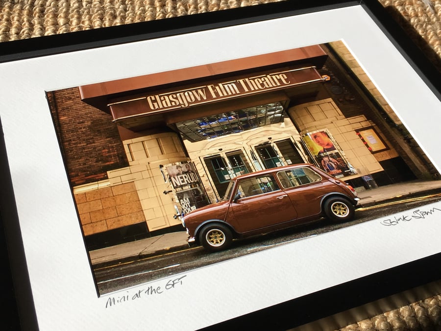 Mini at the Glasgow Film Theatre SIGNED FRAMED PRINT