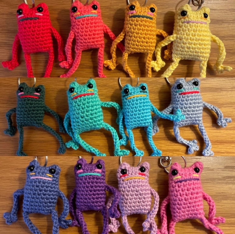 Handmade cute Frog Keyring 