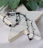 Mixed Gemstone Necklace or Wrap Bracelet on Waxed Cord