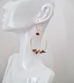 Mixed Stone Earrings Dangle Gold Coloured Metal Hoop  Mix Of Healing Crystals - Image 3