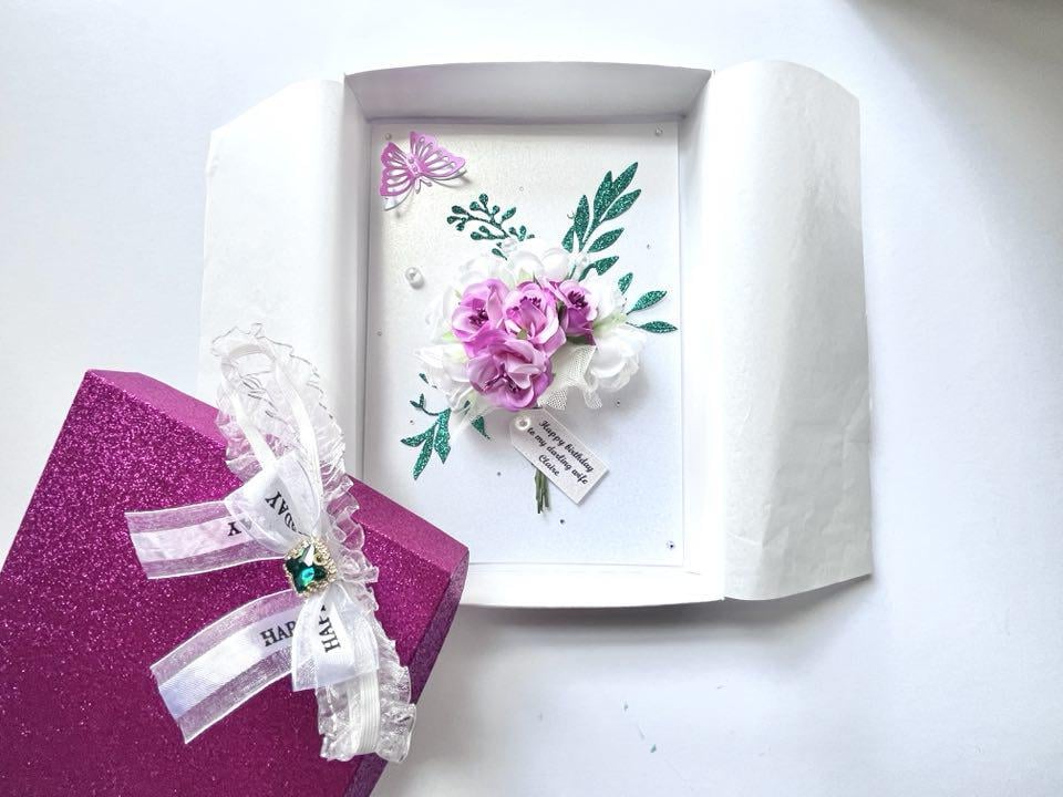 Personalized 3D Flower Bouquet Birthday Card: Handmade Luxury Gift C101