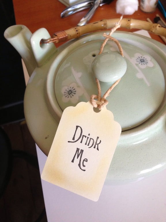 Drink Me Vintage Style Alice In Wonderland Tags -  Set Of 10