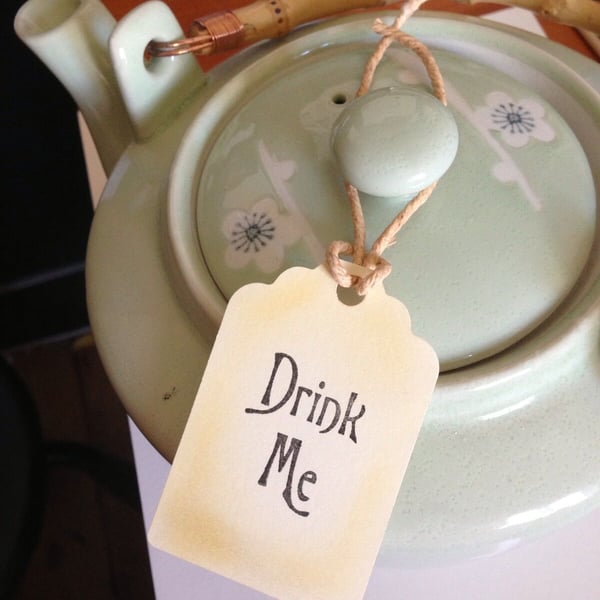 Drink Me Vintage Style Alice In Wonderland Tags -  Set Of 10