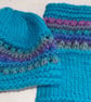 Handknit chunky wool hat and cowl set SM - Image 8