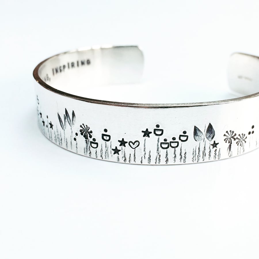 Magic Garden - Sterling Silver cuff - nature jewellery - statement jewellery