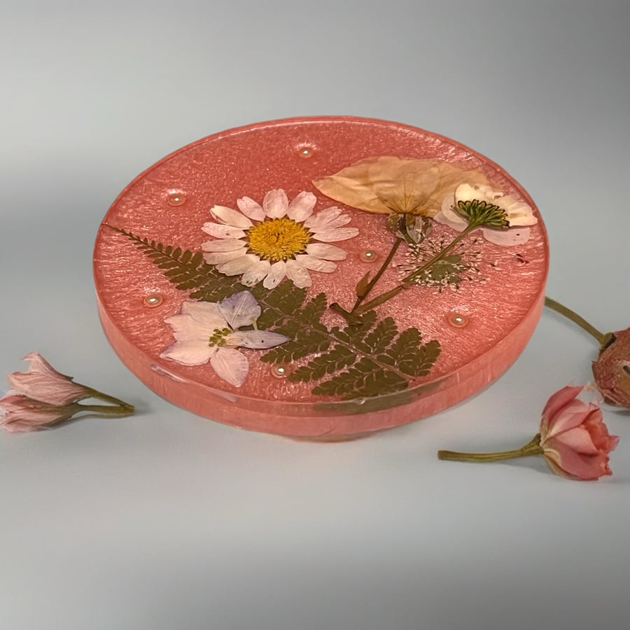 Hand made resin coaster