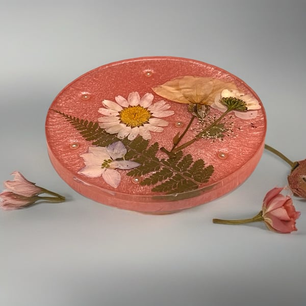 Hand made resin coaster