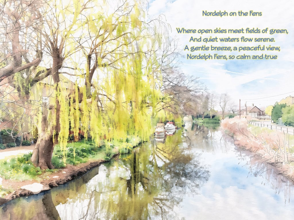 Nordelph Norfolk Poem Card A5 Beach View 